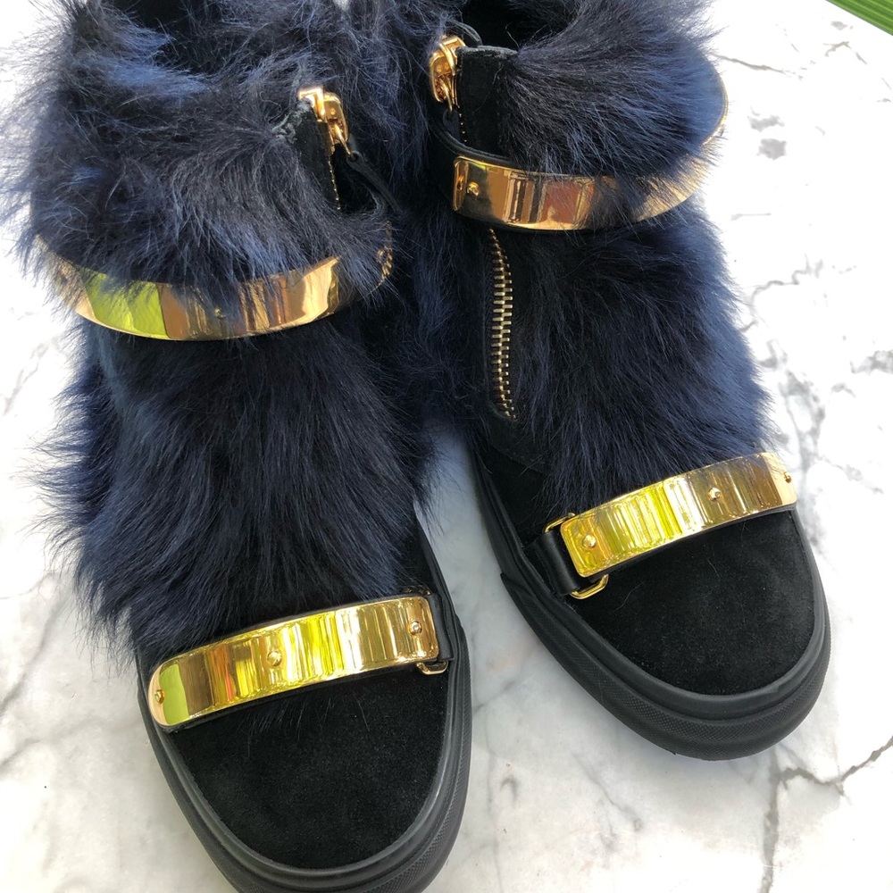 Giuseppe Zanotti faux fur boots size EU 39/US size 8